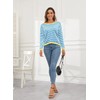 DUOEASE Women's Striped Knitted Pullover Long Sleeve Autumn Crew Neck