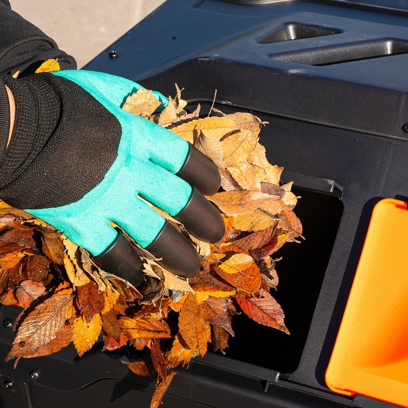 Hourleey Compost Bin Outdoor, 43 Gallon Dual Chamber Tumbling Composting