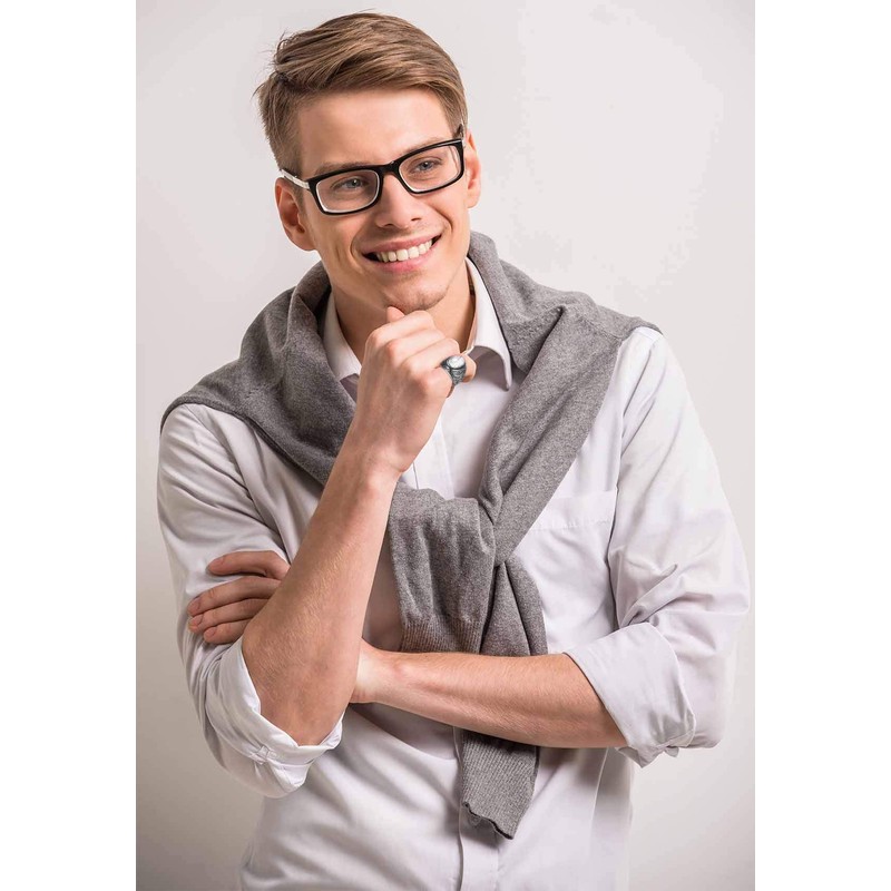 VQYSKO White Turquoise Ring Retro Vintage Mens Turquoise Rings Wedding