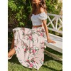 Zeagoo Women's Long Maxi Skirt Bohemian Flowy A Line Tiered