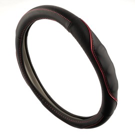 LST Abdeckung Lenkrachoner Lenkrad Bezug Ø 38x9cm / 15x3,5 Zoll Anthrazit Rot