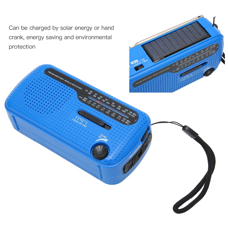 Hand Crank Solar Radio AM FM SW1 SW2 Camping LED