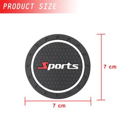 CGEAMDY Pack of 4 Car Drink Holder Coasters, Car Cup Holder, PVC Coaster, Non-Slip, High Temperature Resistance Cup Holder for Car, Honeycomb Pattern Car Coasters (Black Trim)