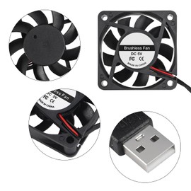 ALAMSCN Pack of 4 60 mm USB Fan 5 V PC Fan Case Fan USB PC Fan with Metal Grille Compatible with Chassis Amplifier Router, 60 x 60 x 15 mm