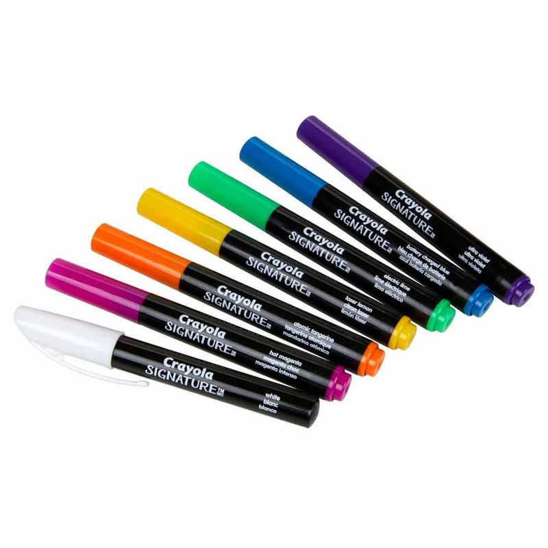 Crayola Signature Neon Markers, Light Effects, 6 Count, Gift for