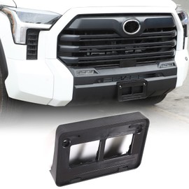 Front Bumper License Plate Bracket Compatible with Toyota Tundra 2022 2023 2024, ABS Tag Frame Front Bumper Mount Adapter, Tundra 2022 2023 2024 Accessories