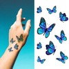 Oottati 2 Sheets Small Tiny Temporary Tattoo Stickers Blue Butterfly