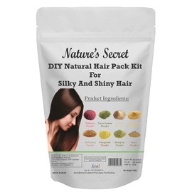 Nature's Secret DIY Natural Hair Pack Kit for Silky and Shiny Hair, Green, 250 g