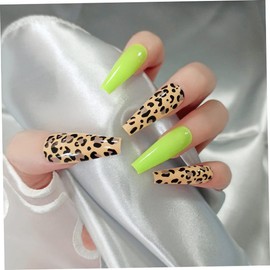 Healvian Shiny 24pcs Long Fake Nails Ballerina Press on Nails Women's Nail Enhancers Full c