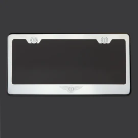 KA T304 Chrome Polished Bentley Logo Laser Etched Engraved license Plate Frame Tag