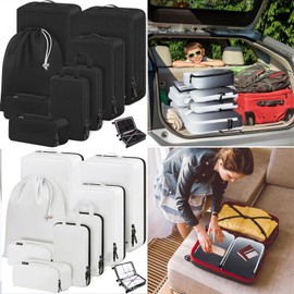 10 Pieces Compression Packing Cubes For Travel Expandable Designs Portable Accessory For Organized Suitcases Packing