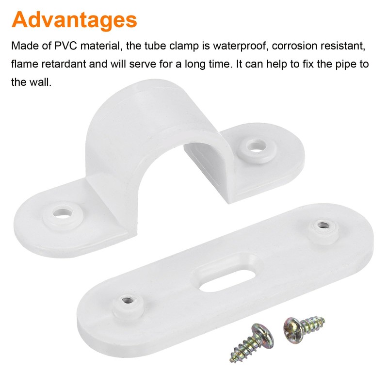 sourcing map PVC Conduit Saddle Pipe Clip 20mm Securing for