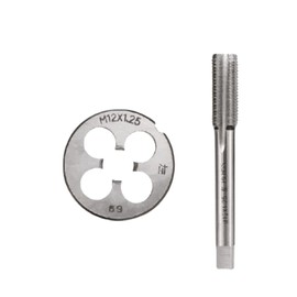 SCGEHA Tap Dice Set Threading High Speed Steel HSS Machine Screw Tap Dice Nut Bolt Screw Repair M12 (M12x1)
