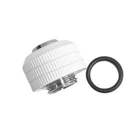 Dracaena 6 pack G1/4 thread to 3/8" ID, 5/8" OD PVC hose copper adapter, soft tube compression fitting for Computer water cooling system, White