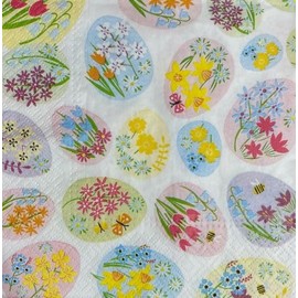 Set of 2 Individual Decoupage Paper Party Napkins Easter Eggs New Watercolor Decor Luncheon Beverage Christmas Series Napkin for a Birthday, Holiday, Wedding, Cocktail Party