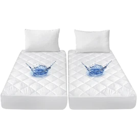 Split King Mattress Topper Protector Pad for Adjustable Bed Cover, Quilted, Breathable, Absorbent, Fitted Sheet Style, Machine Washable