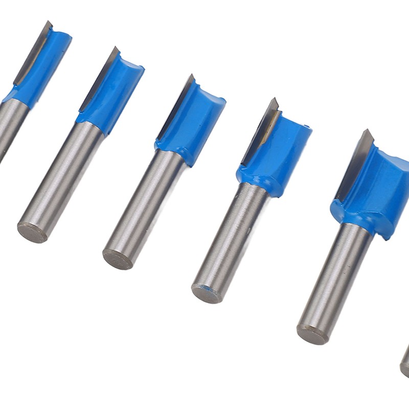7 Pcs Straight Router Bit 8mm Shank Double Flute Wood