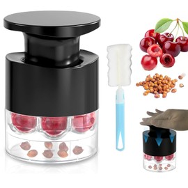 Cherry Stoner Remover,Push Type Cherry Corer,New 7 Holes Multi Hole Cherry Pitter,Portable Easy Squeeze Cherry Tool,Food Grade Plastic Multi Cherry Destoner for Making Cherry Pie and Jam