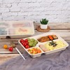 JAYEEY 40 OZ 4 Compartments disposable plates with PP Lids