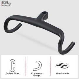 RXL SL Carbon bike handlebars integrated handlebar carbon fiber handlebars road bike integrated handlebar internal routing ud matte drop bars cycling 1-1/8"(28.6mm) carbon road handlebars (420x110)