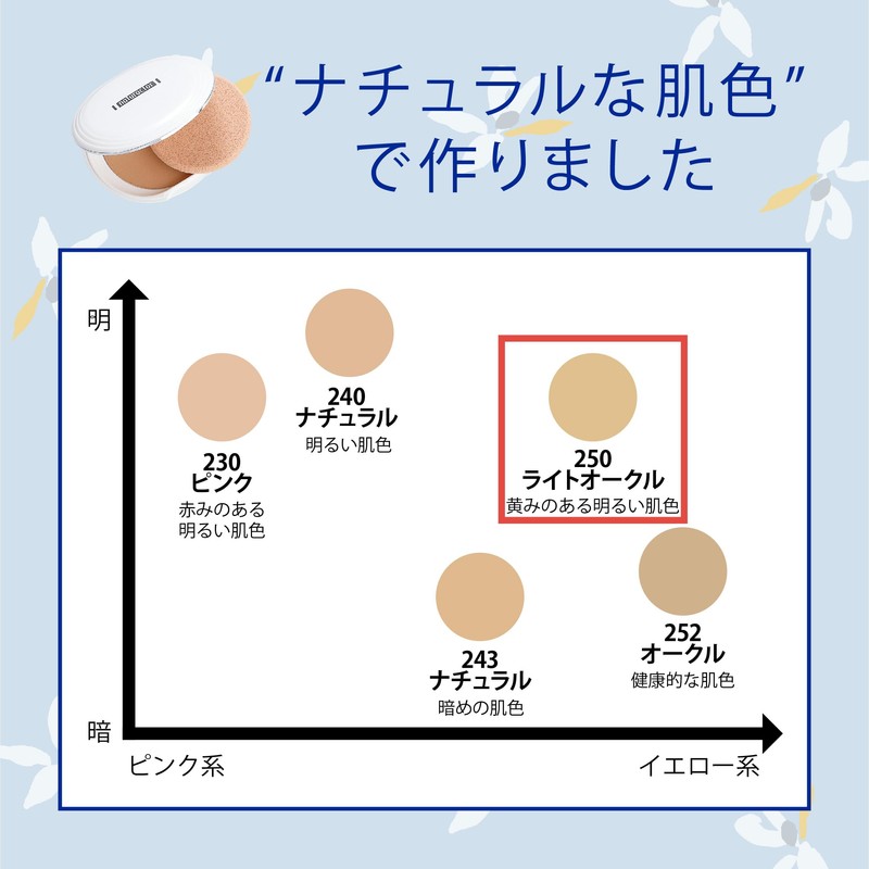 Foundation Powder Foundation 250 Ochre with Puff, 0.5 oz (13