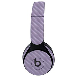 MightySkins Carbon Fiber Skin for Beats Solo Pro Wireless Headphones - Solid Lavender | Protective, Durable Textured Carbon Fiber Finish | Easy to Apply, Remove, and Change Styles | Made in The USA