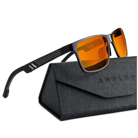 ANYLUV Upgraded Blue Light Blocking Glasses Women Men - Computer Gaming Glasses,Anti Eyestrain (Black Frame Orange Lens)