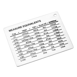 VOANZO 2pcs Stainless Steel Measurement Conversion Table – Magnetic Fridge Sticker with Baking Units Cross-Reference, Durable Oven Tool, Easy to Read Scale Plate