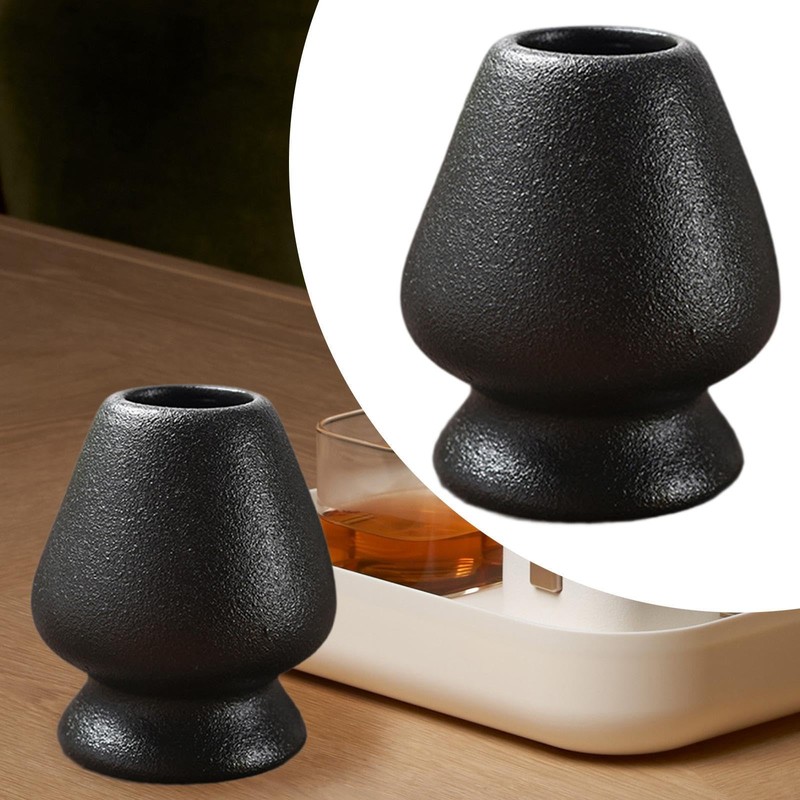 DimyFew Ceramic Matcha Whisk Holder Set for Tea Connoisseurs, Black