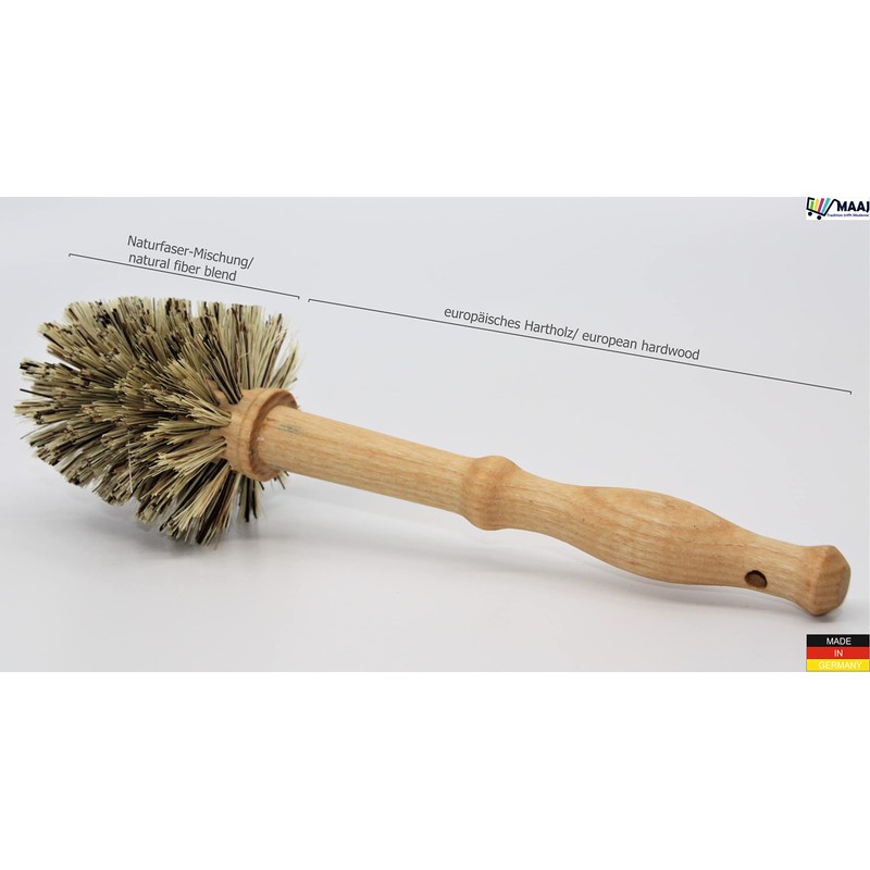 Maaj Flower Pot Brush 25 cm Wooden Union Bristles Hard