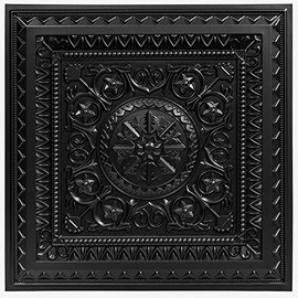 Art3d Drop Ceiling Tiles, Glue up Ceiling Tiles, 2'x2' Plastic Sheet in Black (12-Pack, 48 Sq.ft)
