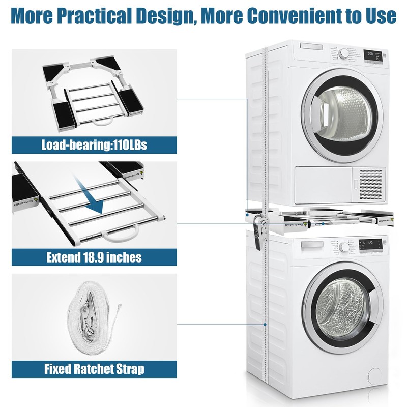 Washer Dryer Stacking Kit, Universal 29"/28"/27"/26"/25"/24" Washer and Dryer Stackable