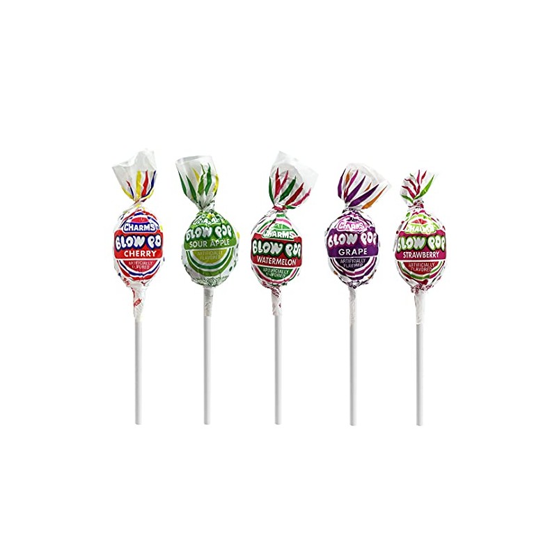 Fruidles Bubble Gum Filled Blow Pop Lollipops Hard Candy Suckers,