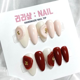 Plain sealing handmade nail tips, fall/winter - white / 플레인 씰링 수제네일팁, 가을겨울 - 화이트
