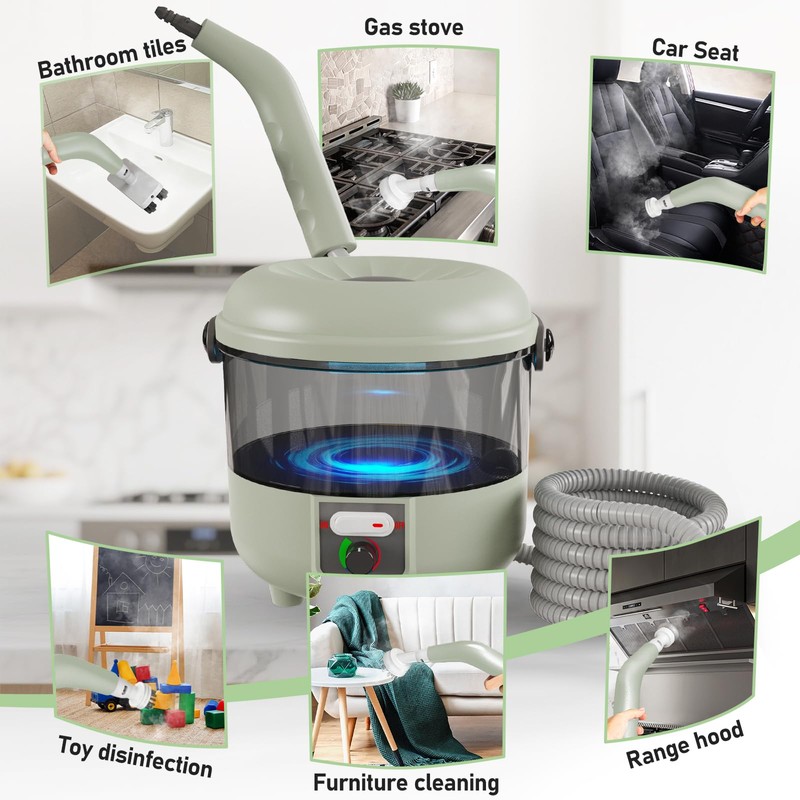 2500W Powerful Handheld Steam Cleaner with 6 Brush Heads -