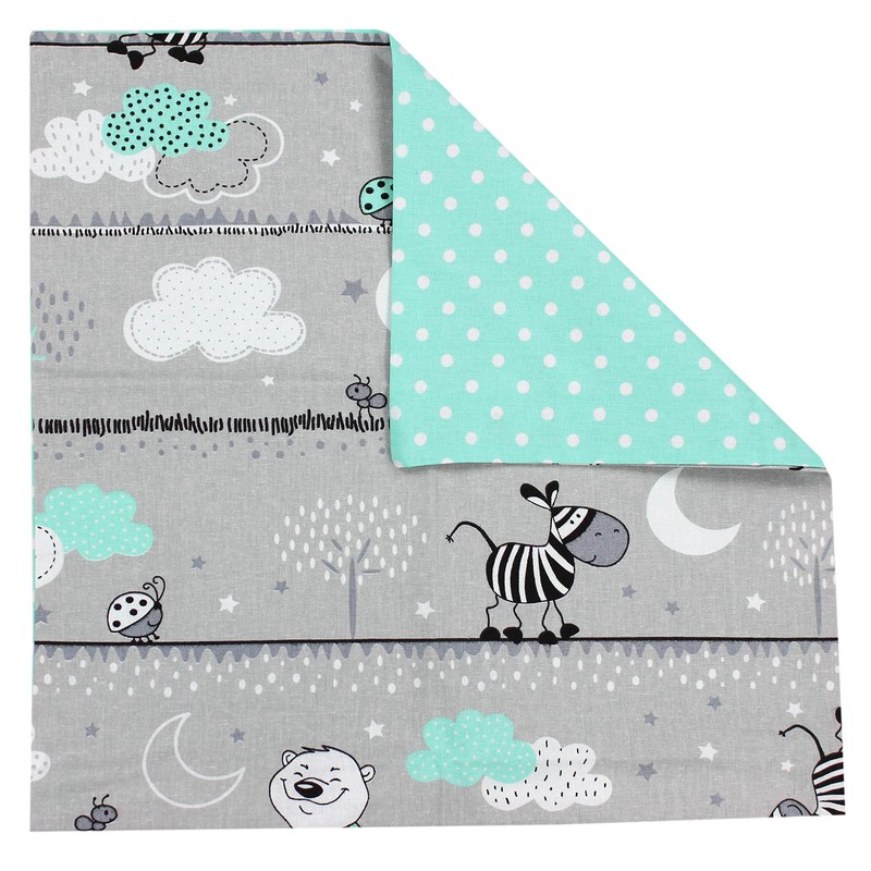 TupTam Children's Decorative Pillow Case Double Sided Design, Bear Mint