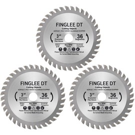 FINGLEE DT Wood Saw Blade TCT Circular Cutting Blade for Woodworking ((3PCS 3inch （36T)))