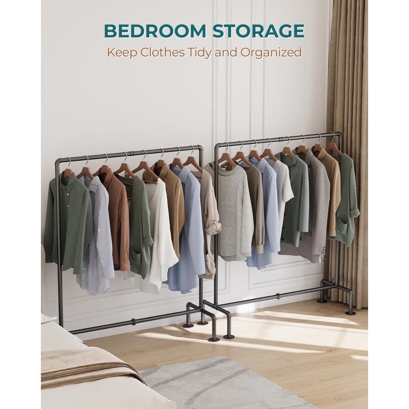 OROPY Industrial Pipe Clothing Rack Free Standing Set of 2,