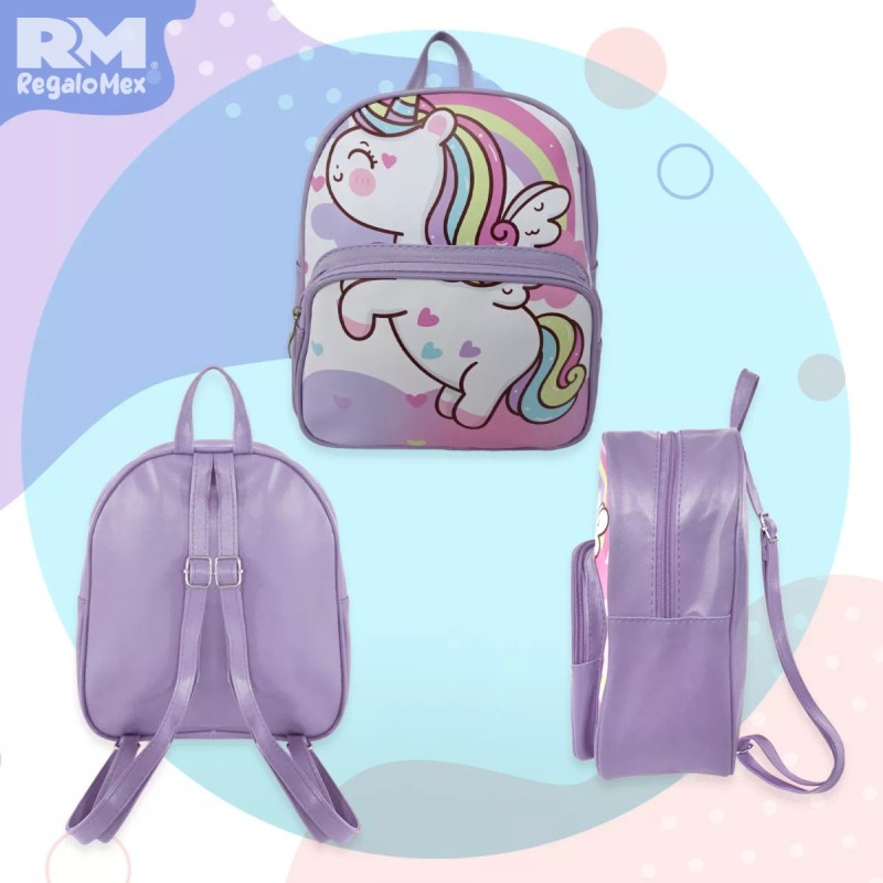 Rm Regalomex Mochila Casual Escolar Para Niña, Unicornio, Bolsa Infantil