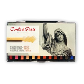 Conté à Paris Colored Crayons Set with 12 Assorted Portrait Colors