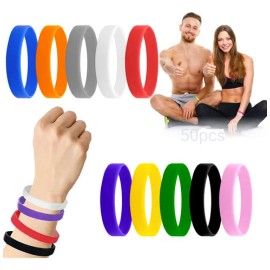 50 Pzas Solo Fiesta Pulseras De Silicón Eventos Colores Neón