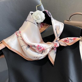 MEISEE 100% Pure Mulberry Silk Scarf 21" Square Scarf Neckerchief Headscarf Breathable Lightweight for Women Gift Packed (M3 Pink Plum)