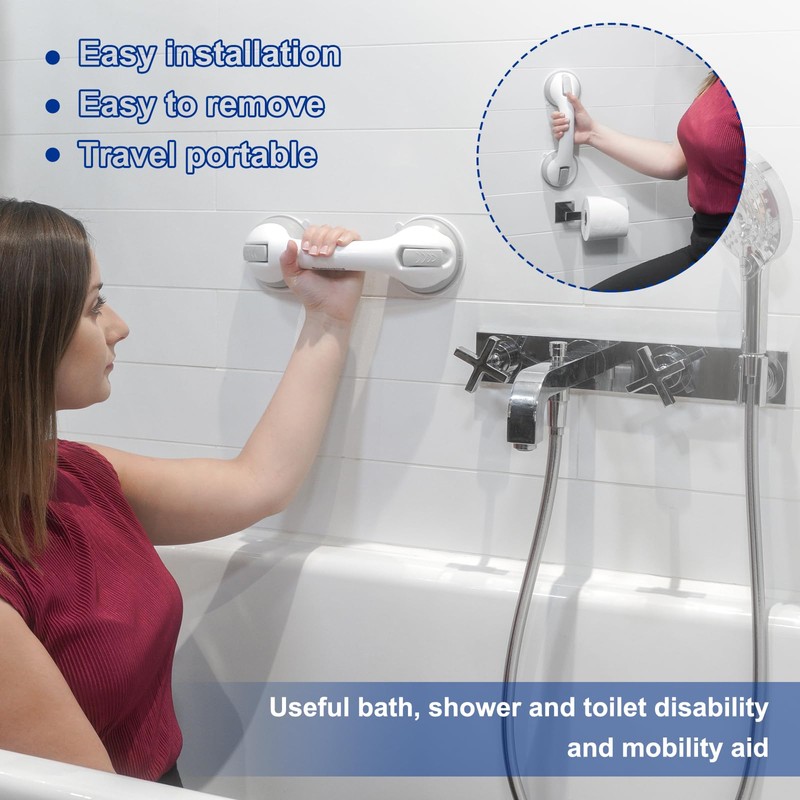 Newthinking Suction Bathroom Grab Rails, Hand Rail for Disabled, Portable
