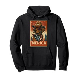 Patriotic German Shorthaired Pointer Merica 4Th Of July Pullover Hoodie