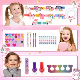 Einhorn Geschenke für Mädchen, Einhorn Kinderschminke Set Mädchen Spielzeug ab 4 5 6 7 8 Jahre Kinderschminke Mädchen Geburtstagsgeschenk 4 5 6 7 8 9 Jahre Spielzeug Mädchen 4-7Jahre