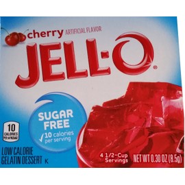 Jell-O Sugar Free Gelatin, Cherry, 0.3 OZ