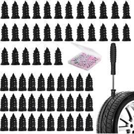 Clavos de Reparación de Neumáticos - Kit de 60 Piezas con 2 Tamaños y Destornillador - Reparación Rápida Sin Desmontar la Llanta para Auto, Moto, Bicicleta (60)