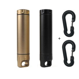 2 x Large Capacity EDC Waterproof Capsule Outdoor Pill Holder EDC Survival Container Aluminum Pill Match Case Airtight Bottle Emergency Kit for Hunting Camping Mountaineering Military Level