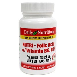 Nutri Vitamin B Vitamin B6 B9 B12 nutritional supplement, 90 tablets, 1 piece / 뉴트리 비타민B 비타민B6 B9 B12 영양제, 90정, 1개