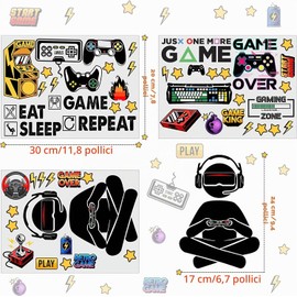 Adesivi Murali Fluorescenti Gioco Adesivo Murale Gamer Adesive da Parete Luminoso Adesivi Luminosi Bambini Sticker Murali Videogiochi Fluorescenti per Camera da Letto della Ragazzo Blu